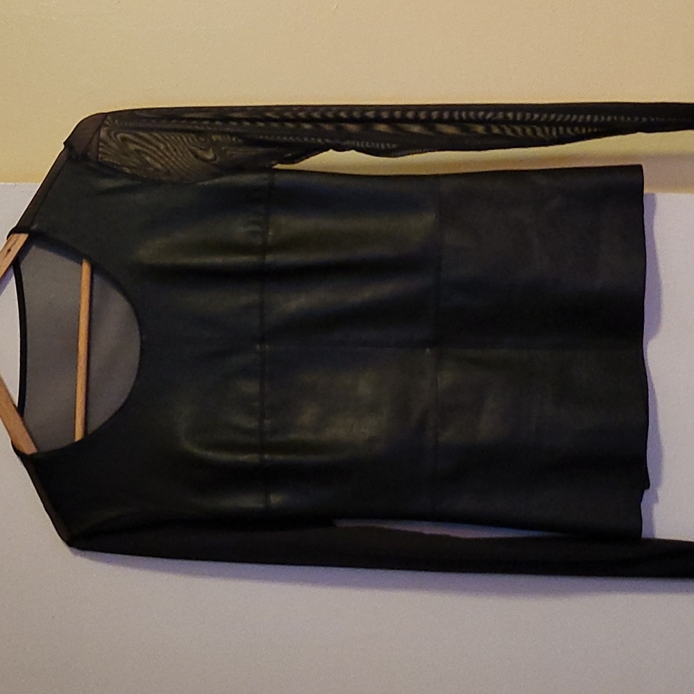 Faux leather with Sheer Back